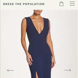 Dress the Population Navy Gown - Size Large